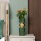 Set of 2 Decorative Green Tall Glass Vase - Modern Minimalist Decor for Parties, and Special Events - Perfect Centerpiece for Coffee Tables, Living Rooms, Dining Tables, Offices, and Farmhouse Decor